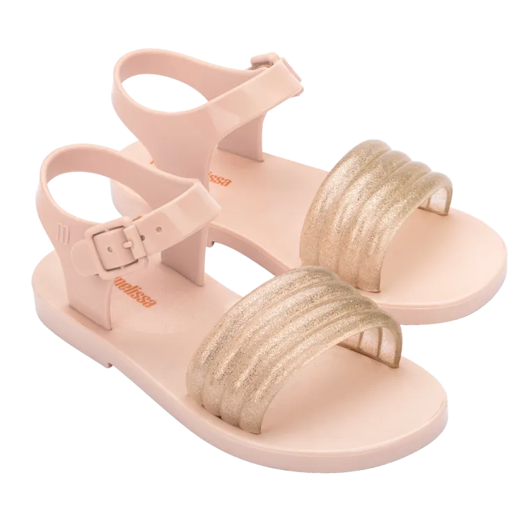 Mini Melissa Mar Wave BB - Beige / Glitter Beige