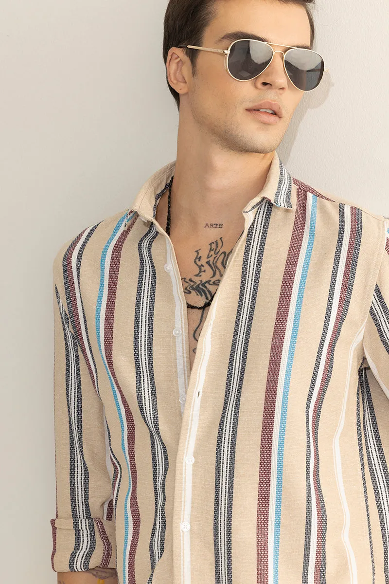 Mod Stripe Beige Shirt