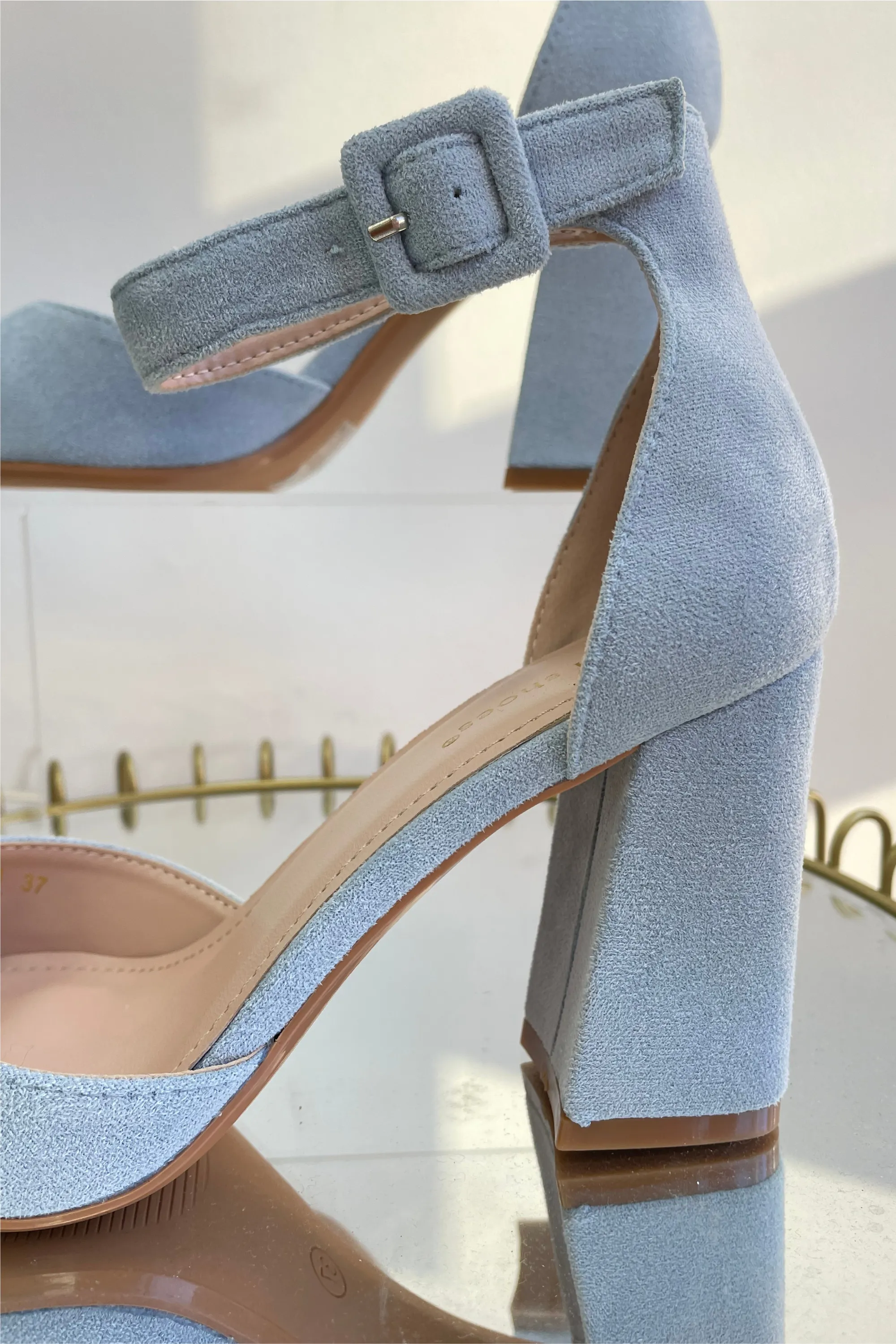 Powder Blue Block Heel