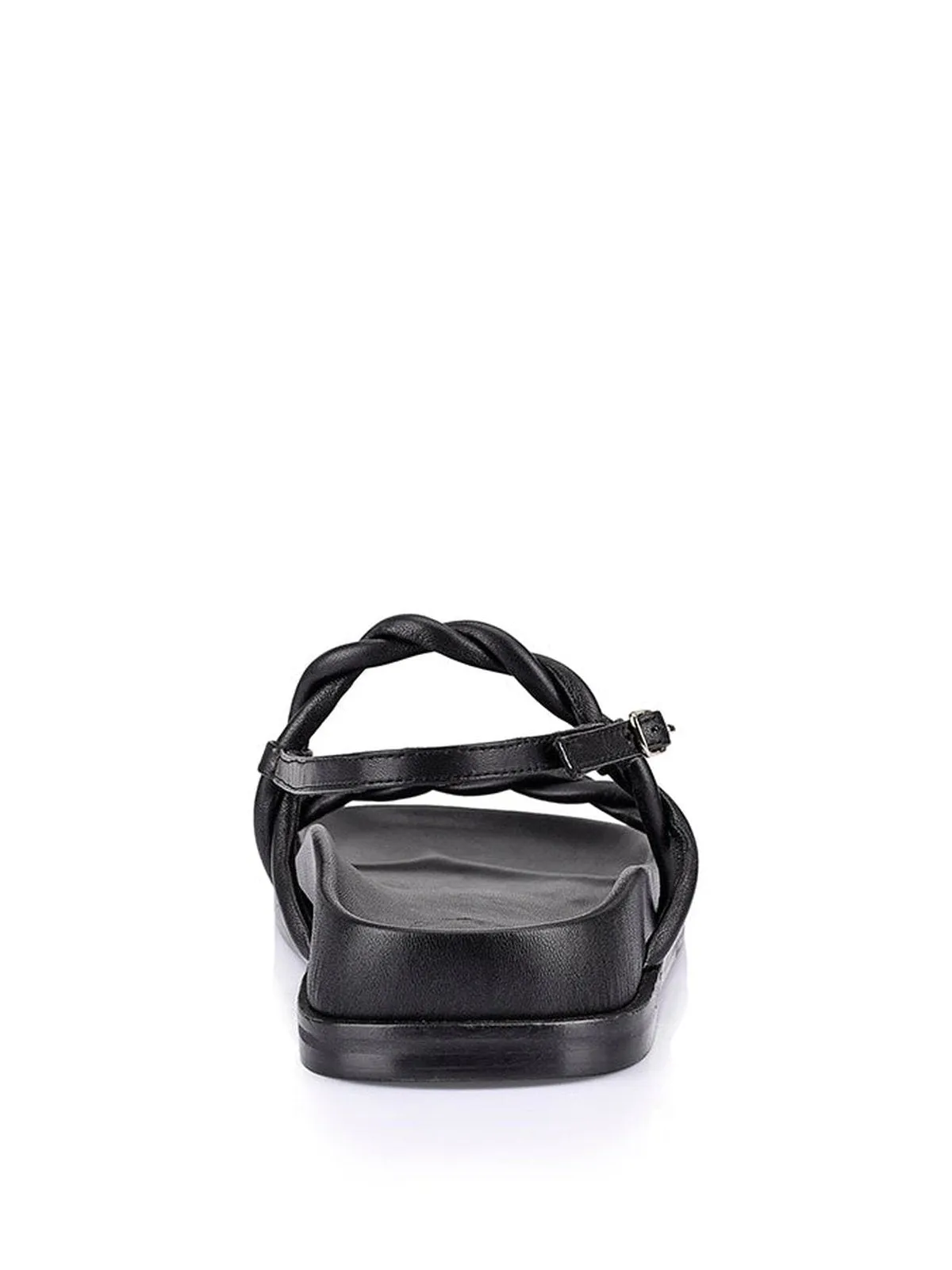 Rebekha Footbed Sandals - Black Leather