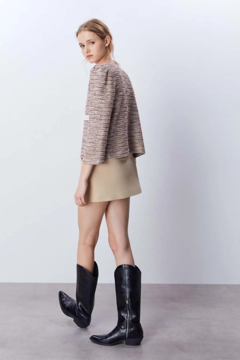 Beige Rustic Knit Cardigan