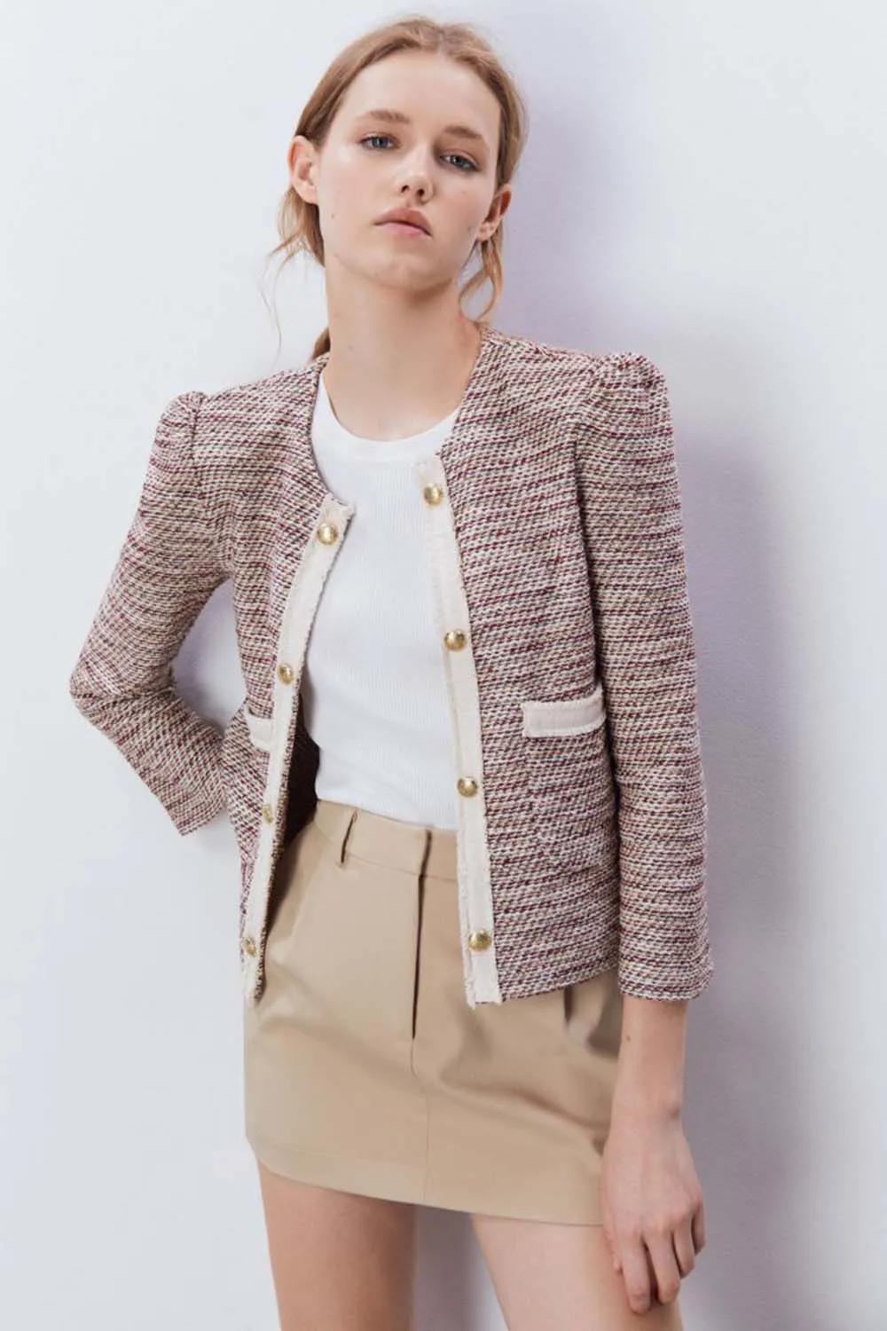 Beige Rustic Knit Cardigan