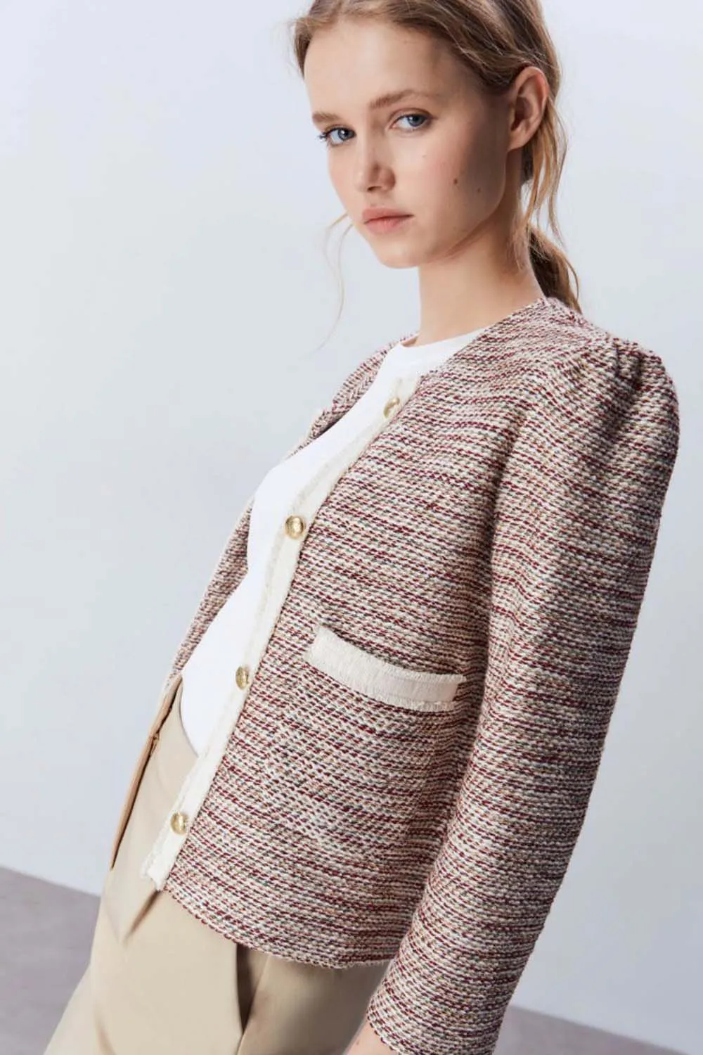 Beige Rustic Knit Cardigan