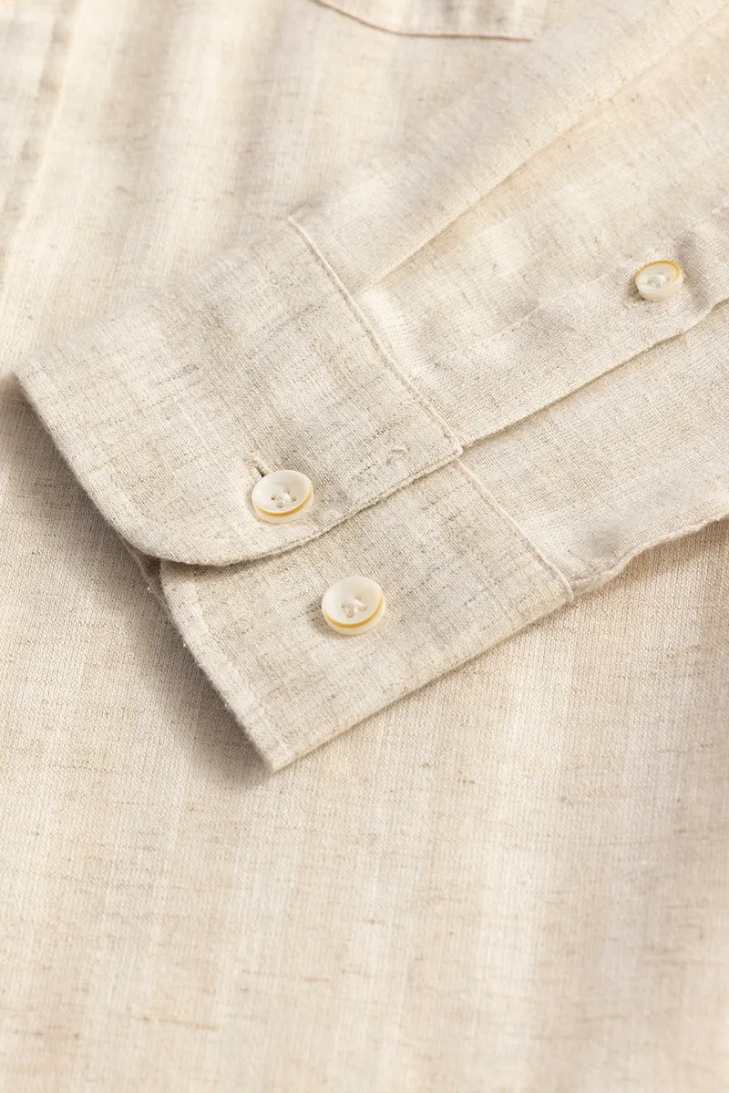 SlimStripe Beige Linen Shirt