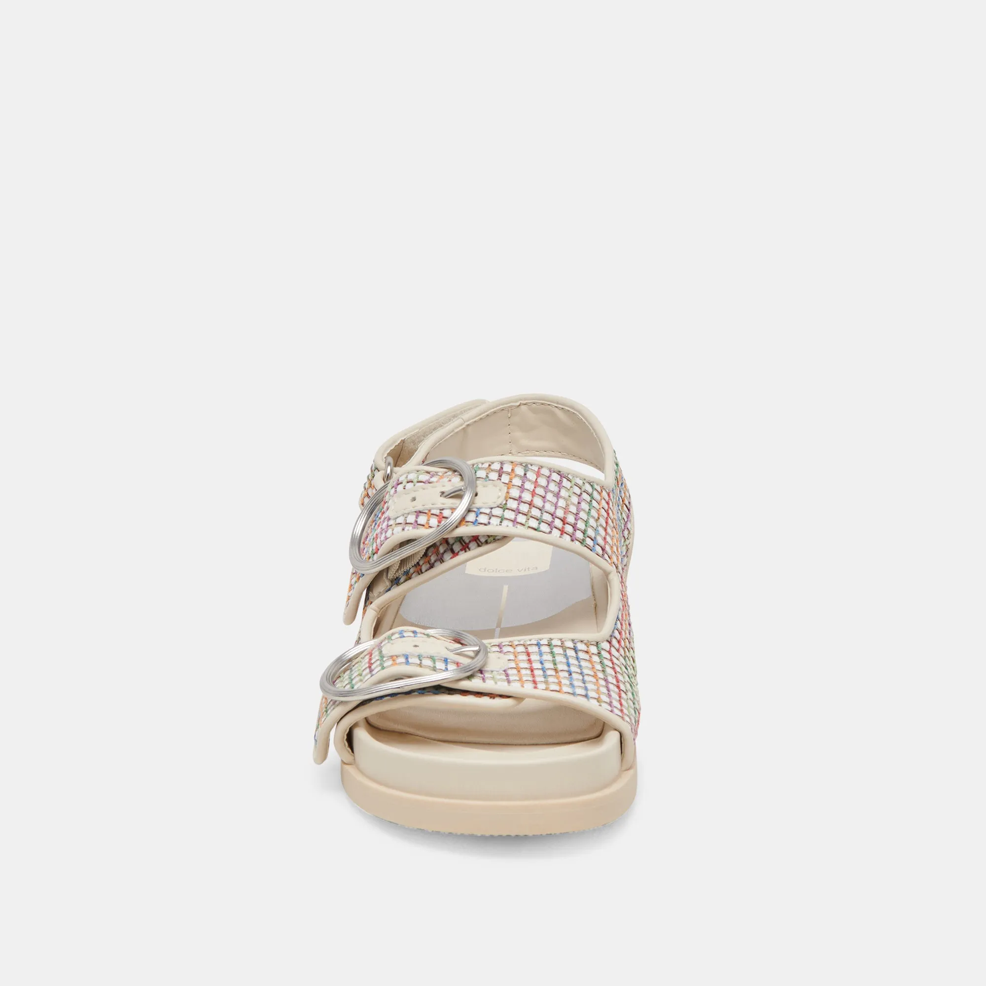 STARLA PRIDE SANDALS WHITE MULTI RAFFIA