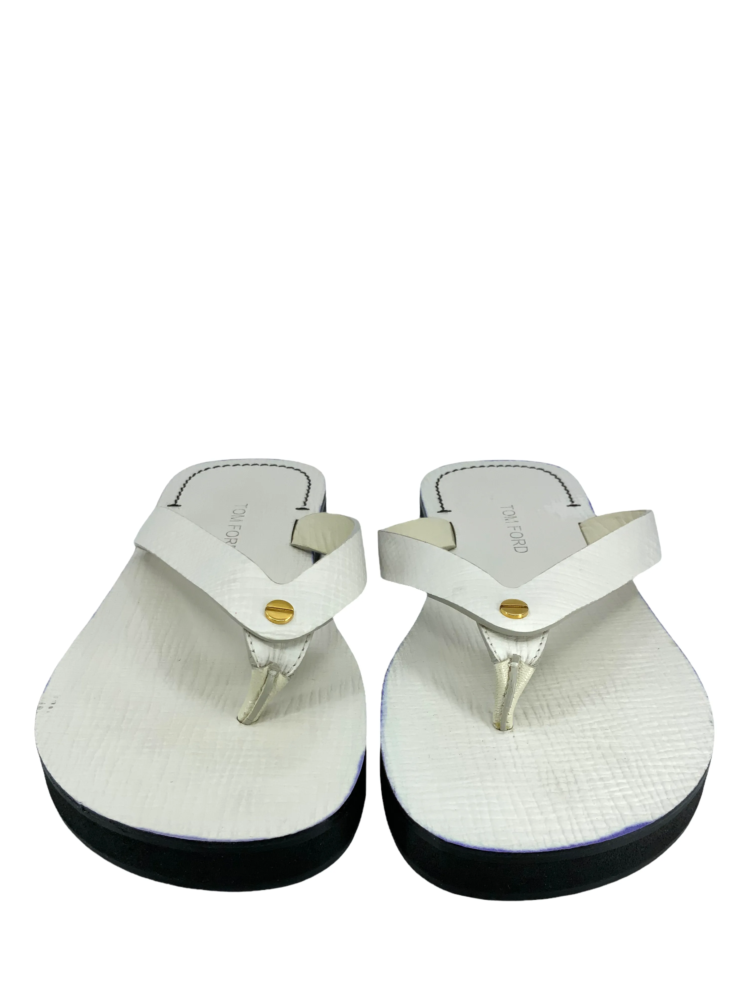 TOM FORD Textured Leather Thong Sandals Size 6