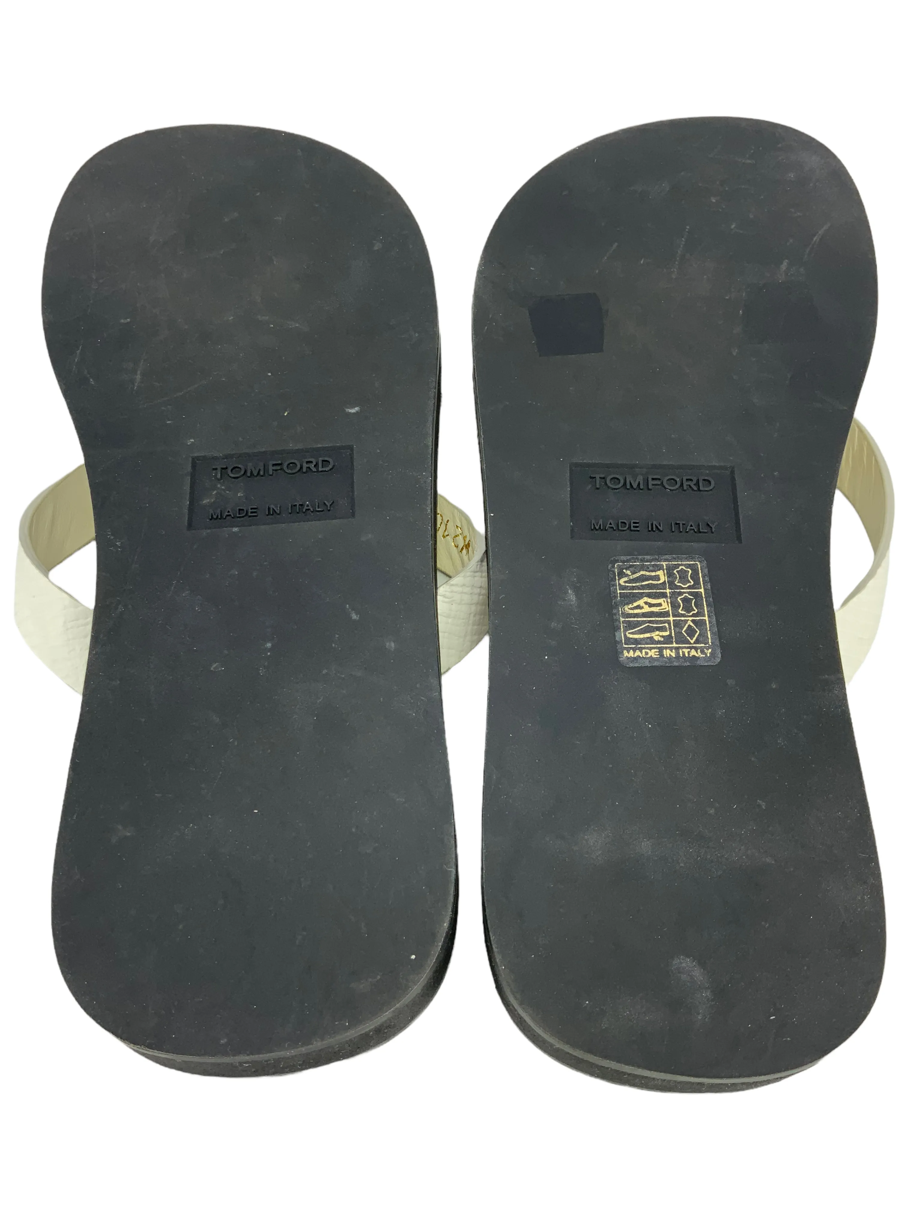 TOM FORD Textured Leather Thong Sandals Size 6