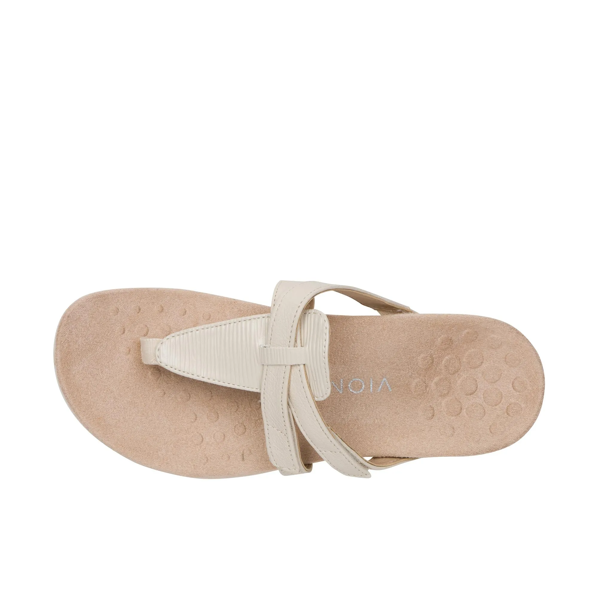 Vionic Womens Karley Toe Post Sandal Cream